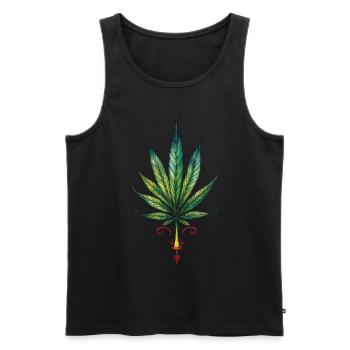 Cannabis leaf - Marijuana TATTOO 2 - Men's Premium Organic Tank Top - black - Front - Michal (187cm)