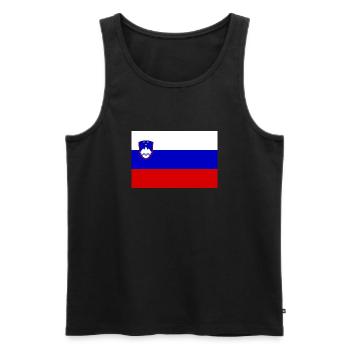 Drapeau Slovénie drapeau slovène - Débardeur bio Premium Homme - noir - Devant - AI Model Male 178 light (178cm)