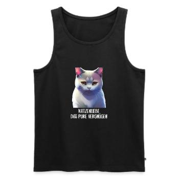 Katzen Sprüche Katzenmotiv Katzenliebhaber - Männer Premium Bio Tank Top - Schwarz - Vorne - Michal (187cm)