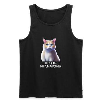 Katzen Sprüche Katzenmotiv Katzenliebhaber - Männer Premium Bio Tank Top - Schwarz - Vorne - Michal (187cm)