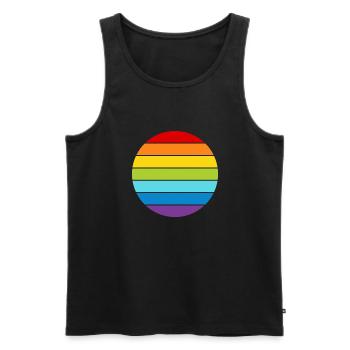 Cercle arc-en-ciel - Débardeur bio Premium Homme - noir - Devant - Michal (187cm)
