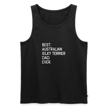 Australian Silky Terrier Dad - Men's Premium Organic Tank Top - black - Front - Michal (187cm)