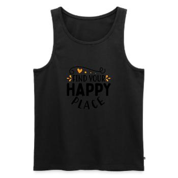 Design Find your happy place - Débardeur bio Premium Homme - noir - Devant - Michal (187cm)