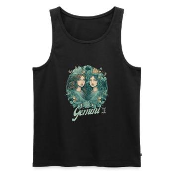 Zwilling Sternzeichen Gemini Horoskop Zwillinge - Männer Premium Bio Tank Top - Schwarz - Vorne - AI Model Male 178 light (178cm)
