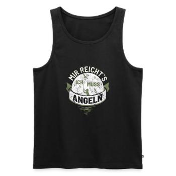 Mir reichts ich muss Angeln Angler Angel Sprüche - Männer Premium Bio Tank Top - Schwarz - Vorne - Michal (187cm)