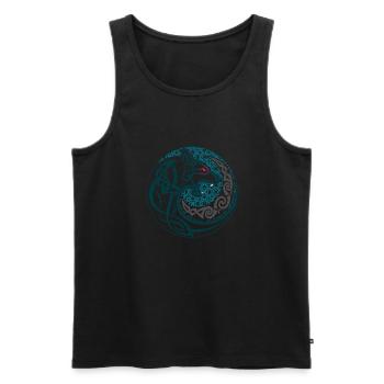 Nordischer Wolf - Wikinger - Männer Premium Bio Tank Top - Schwarz - Vorne - AI Model Male 178 light (178cm)