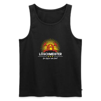 Löschmeister Feuerwehr Dienstgrad Feuerwehrmann - Männer Premium Bio Tank Top - Schwarz - Vorne - AI Model Male 178 light (178cm)