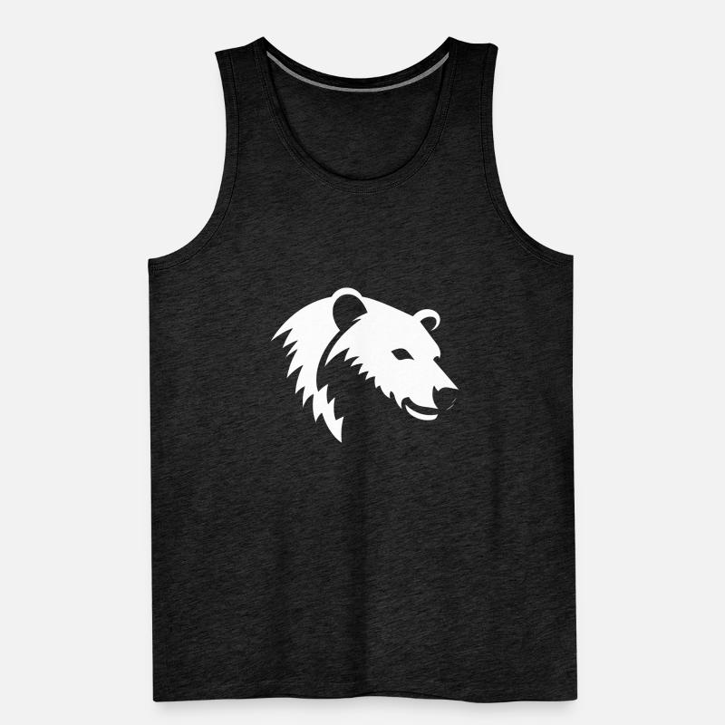 Bär Silhouette eines Eisbärkopfes Männer Premium Bio Tank Top