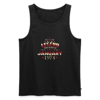 januar 1974 Geburtstag - Männer Premium Bio Tank Top - Schwarz - Vorne - Michal (187cm)