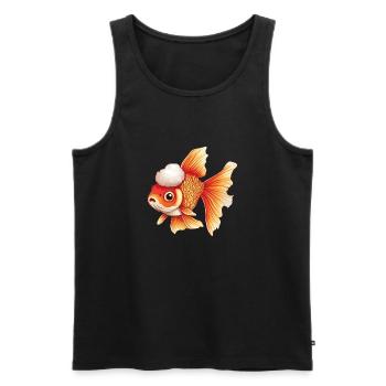 Schleierschwanz Goldfisch - Männer Premium Bio Tank Top - Schwarz - Vorne - AI Model Male 178 light (178cm)