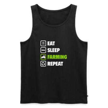 Eat, sleep, farm, repeat - Men's Premium Organic Tank Top - black - Front - Michal (187cm)
