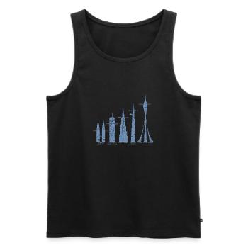 Tallest Skyscrapers Clouds Buildings Mega Towers - Men's Premium Organic Tank Top - black - Front - AI Model Male 178 light (178cm)