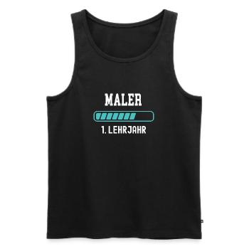 Maler Ausbildung 1 Lehrjahr 1. Ausbildungsjahr - Männer Premium Bio Tank Top - Schwarz - Vorne - Michal (187cm)