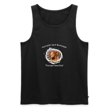 Verrückt nach Bretonen! - Männer Premium Bio Tank Top - Schwarz - Vorne - Michal (187cm)