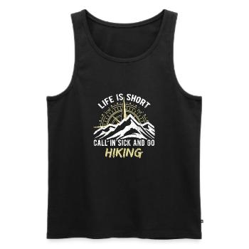 Mountaineering hiking shirt mountains compass gift - Men's Premium Organic Tank Top - black - Front - Michal (187cm)