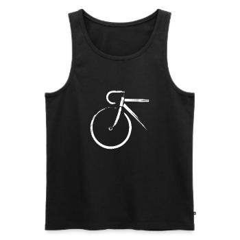 Road Bike Triathlon Bicycle - Men's Premium Organic Tank Top - black - Front - AI Model Male 178 light (178cm)