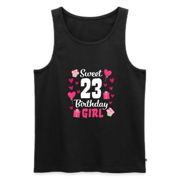 Sweet 23 birthday girl birthday gift - Men's Premium Organic Tank Top - black - Front - Michal (187cm)