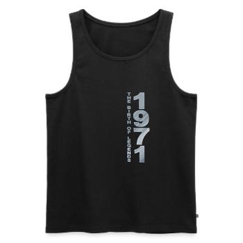 1971 Geburtstag Geschenk Geboren 1971 - Männer Premium Bio Tank Top - Schwarz - Vorne - AI Model Male 178 light (178cm)