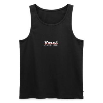 Burek Spécialités des Balkans - Débardeur bio Premium Homme - noir - Devant - AI Model Male 178 light (178cm)