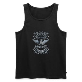 50 Geburtstag MCMLXXII 1972 Vintage 1972 - Männer Premium Bio Tank Top - Schwarz - Vorne - Michal (187cm)