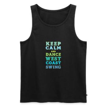 Keep Calm and dance West Coast Swing - Männer Premium Bio Tank Top - Schwarz - Vorne - Michal (187cm)