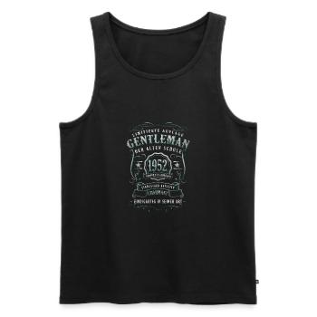 70 Geburtstag Vintage 1952 Gentleman geboren 1952 - Männer Premium Bio Tank Top - Schwarz - Vorne - Michal (187cm)