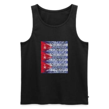 Cuba Drapeau cubain - Débardeur bio Premium Homme - noir - Devant - AI Model Male 178 light (178cm)