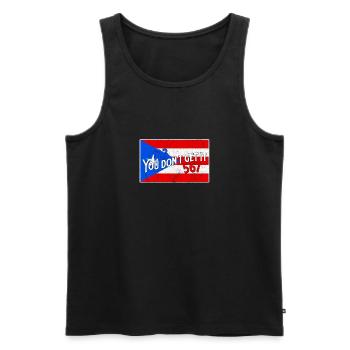 Puerto Rico Flag 123 567 Salsa - Men's Premium Organic Tank Top - black - Front - AI Model Male 178 light (178cm)