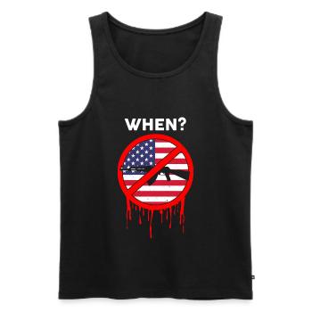 When? Gun Control Movement USA - Männer Premium Bio Tank Top - Schwarz - Vorne - AI Model Male 178 light (178cm)