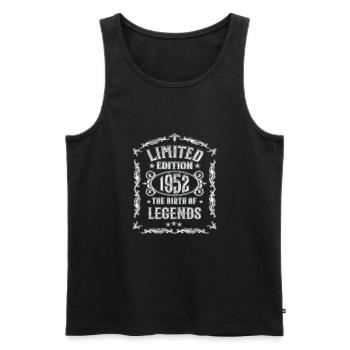 Birth Of Legends 1952 70 Geburtstag Vintage 1952 - Männer Premium Bio Tank Top - Schwarz - Vorne - Michal (187cm)