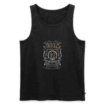 40 years old 40th birthday gift - Men's Premium Organic Tank Top - black - Front - Michal (187cm)