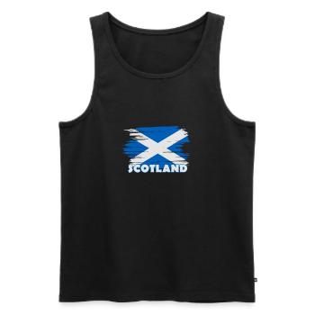 Scotland Flag Scotland Sports - Men's Premium Organic Tank Top - black - Front - AI Model Male 178 light (178cm)