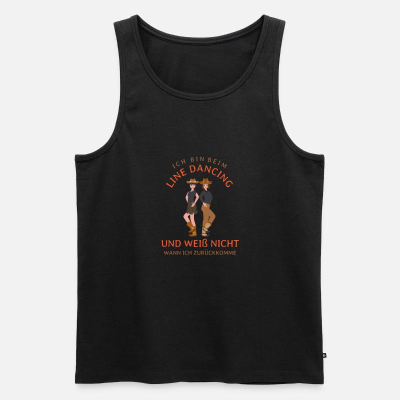 Ich bin beim Line Dancing - Männer Premium Bio Tank Top - Schwarz