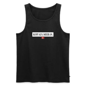 Kopf aus Meer an Spruch Urlaub Dänemark - Männer Premium Bio Tank Top - Schwarz - Vorne - Michal (187cm)