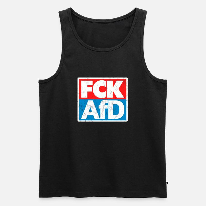 FCK AFD - Männer Premium Bio Tank Top - Schwarz