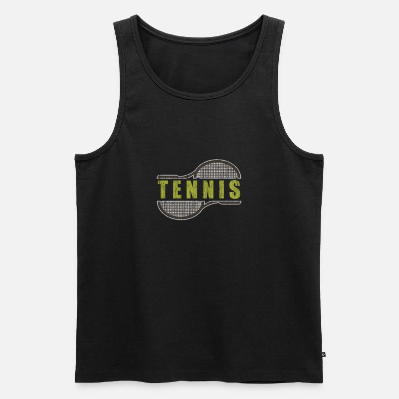 Tennis Schläger - Männer Premium Bio Tank Top - Schwarz