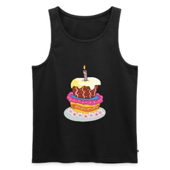 Torte Geburtstag Geburtstagstorte Kuchen - Männer Premium Bio Tank Top - Schwarz - Vorne - AI Model Male 178 light (178cm)