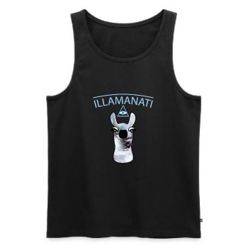 Illamanati (c) - Men's Premium Organic Tank Top - black - Front - Michal (187cm)