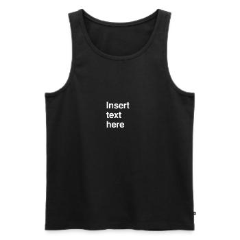 Fügen Sie hier Text ein - Männer Premium Bio Tank Top - Schwarz - Vorne - AI Model Male 178 light (178cm)