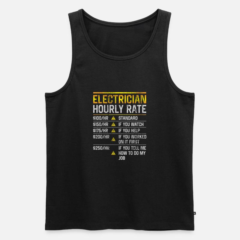 Elektriker Stundenlohn - Männer Premium Bio Tank Top - Schwarz