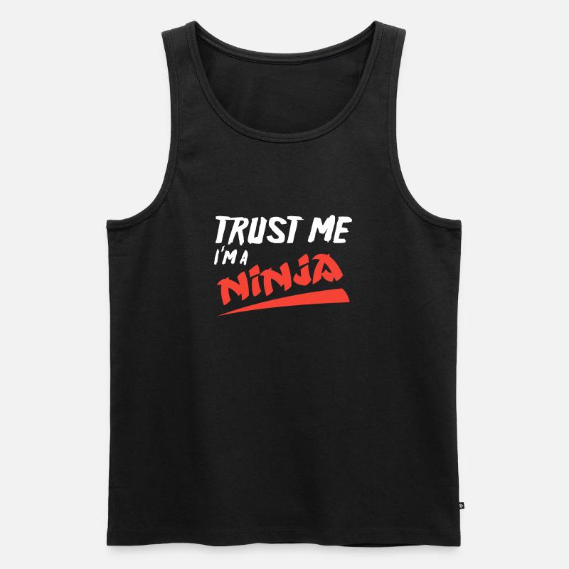 Ninja - Männer Premium Bio Tank Top - Schwarz