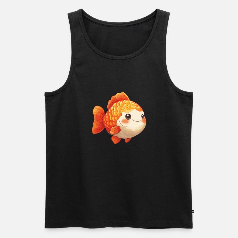 Dicker Schleierschwanz Goldfisch - Männer Premium Bio Tank Top - Schwarz