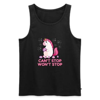Can't Stop Won't Stop - Männer Premium Bio Tank Top - Schwarz - Vorne - AI Model Male 178 light (178cm)