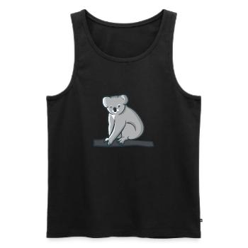 Koala sitzt auf einem Baum in Australien - Männer Premium Bio Tank Top - Schwarz - Vorne - AI Model Male 178 light (178cm)