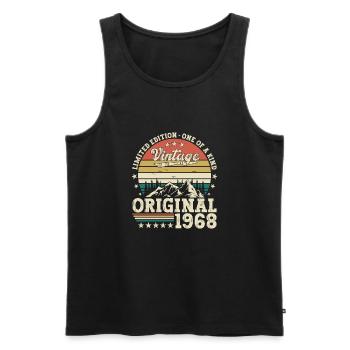 Original 1968 54. Geburtstag Geschenk Herren - Männer Premium Bio Tank Top - Schwarz - Vorne - Michal (187cm)