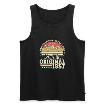 Original 1957 65th Birthday Gift Men - Men's Premium Organic Tank Top - black - Front - Michal (187cm)