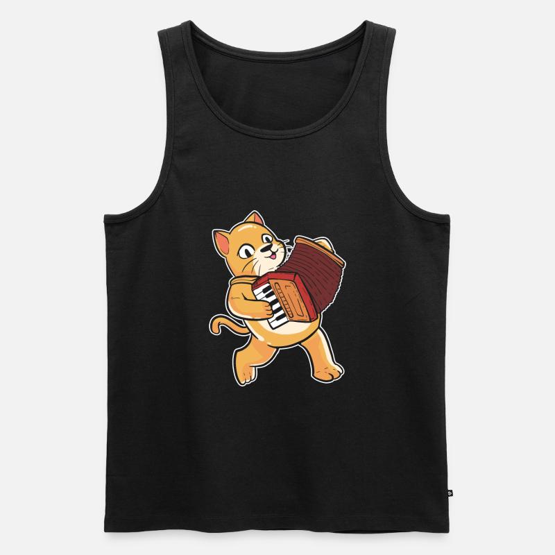Akkordeon - Männer Premium Bio Tank Top - Schwarz