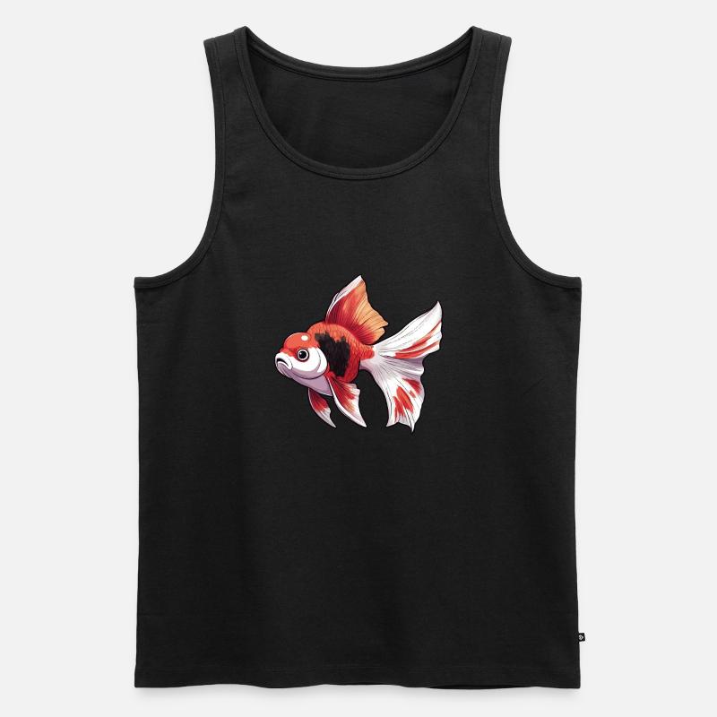 Schleierschwanz Oranda Goldfisch - Männer Premium Bio Tank Top - Schwarz