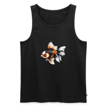 Fancy Calico Schleierschwanz Goldfisch - Männer Premium Bio Tank Top - Schwarz - Vorne - AI Model Male 178 light (178cm)
