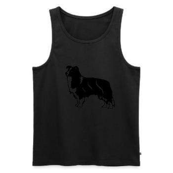 bordercollie02 - Débardeur bio Premium Homme - noir - Devant - AI Model Male 178 light (178cm)
